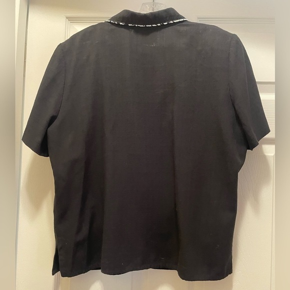 VINTAGE Two Piece Nancy Bolen City Girl Black Animal Jacket and Tank Size L - Picture 5 of 12